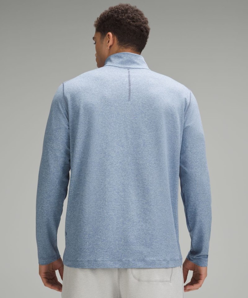 Lululemon Soft Jersey Half Zip Heathered Oasis Blue / Heathered Chambray Online Outlet Sale