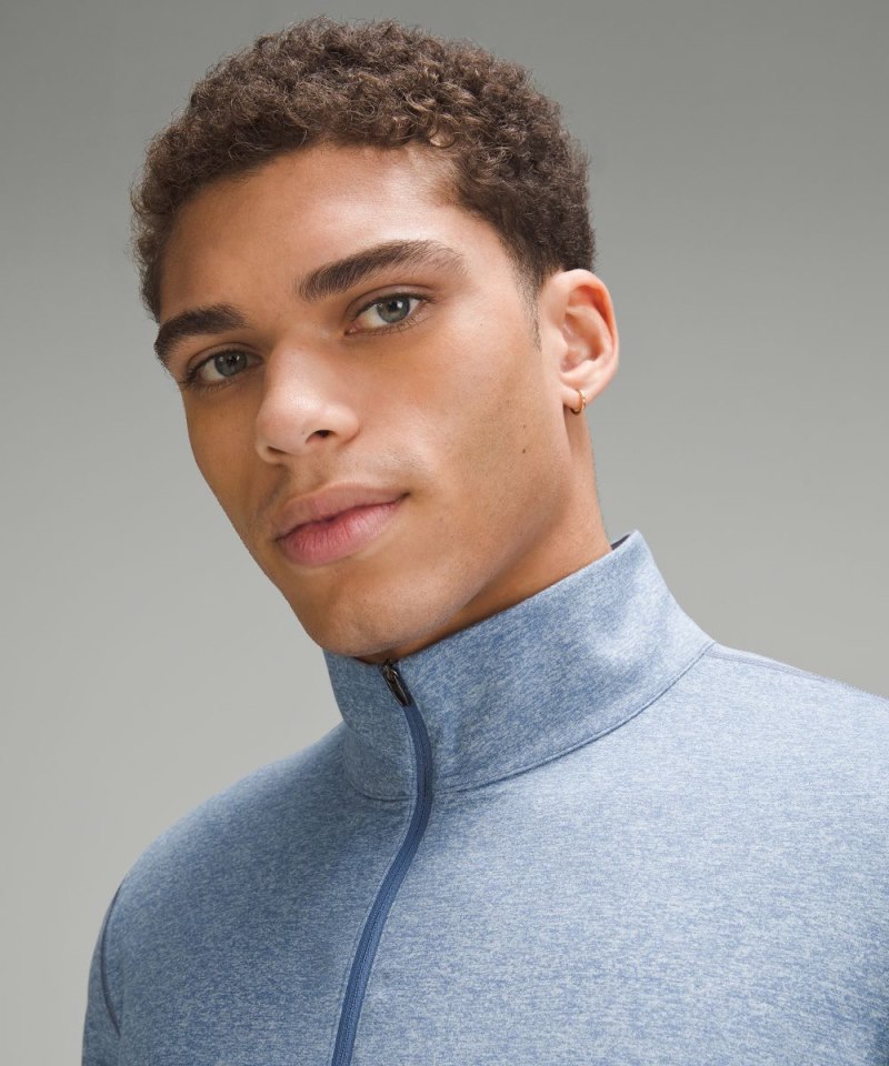 Lululemon Soft Jersey Half Zip Heathered Oasis Blue / Heathered Chambray Online Outlet Sale