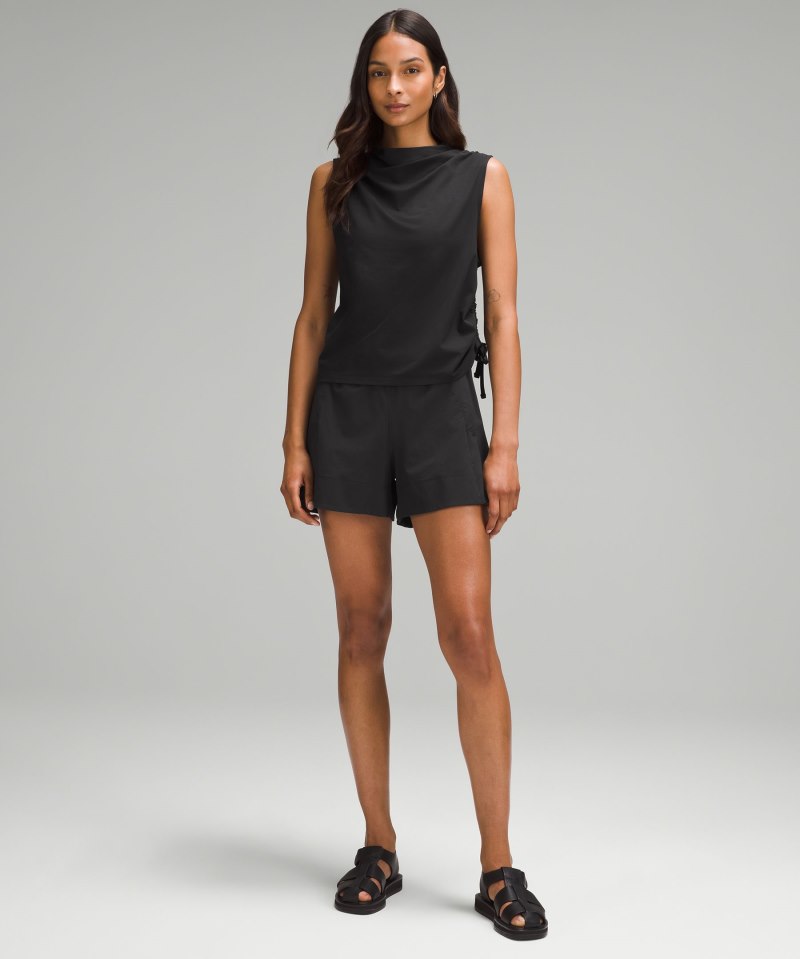 Lululemon LA Side Cinch Mockneck Tank Top Black Online Outlet Sale