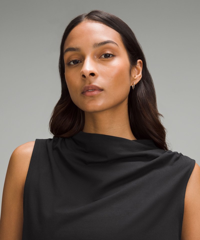 Lululemon LA Side Cinch Mockneck Tank Top Black Online Outlet Sale