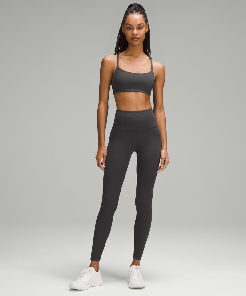 Lululemon Wunder Train High-Rise Ribbed Tight 28" Graphite Grey Online Outlet Sale