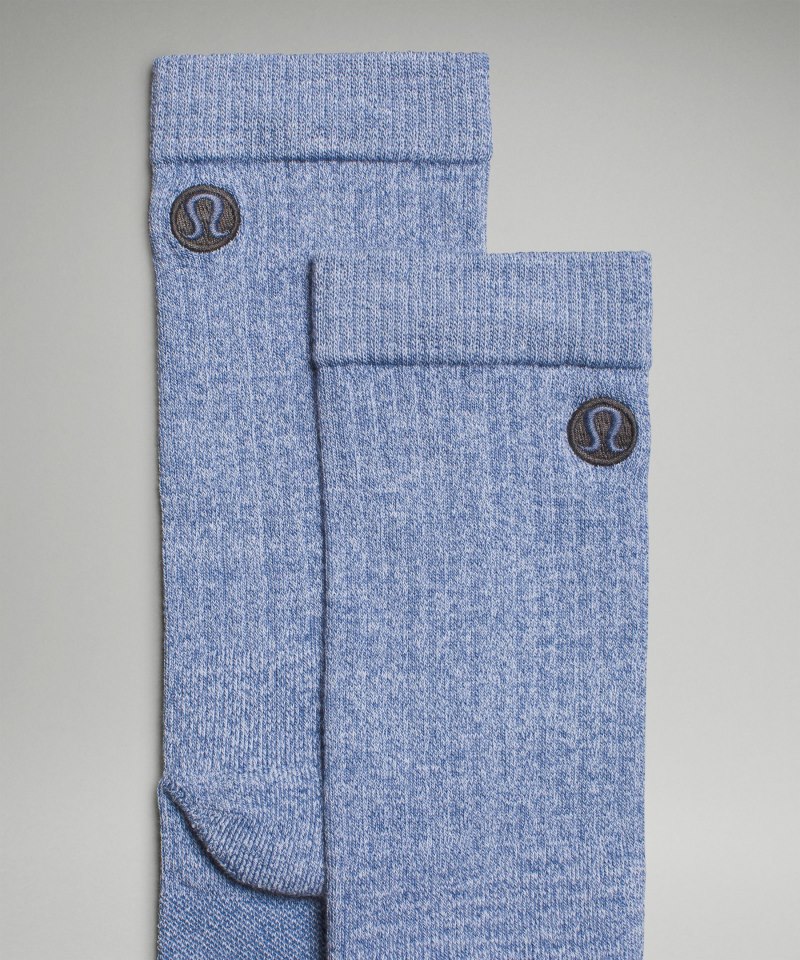 Lululemon Men's Daily Stride Ribbed Comfort Crew Socks Heathered Oasis Blue Online Outlet Sale