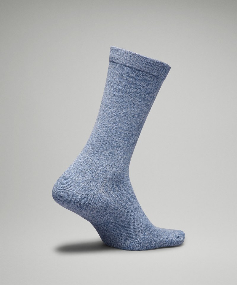 Lululemon Men's Daily Stride Ribbed Comfort Crew Socks Heathered Oasis Blue Online Outlet Sale