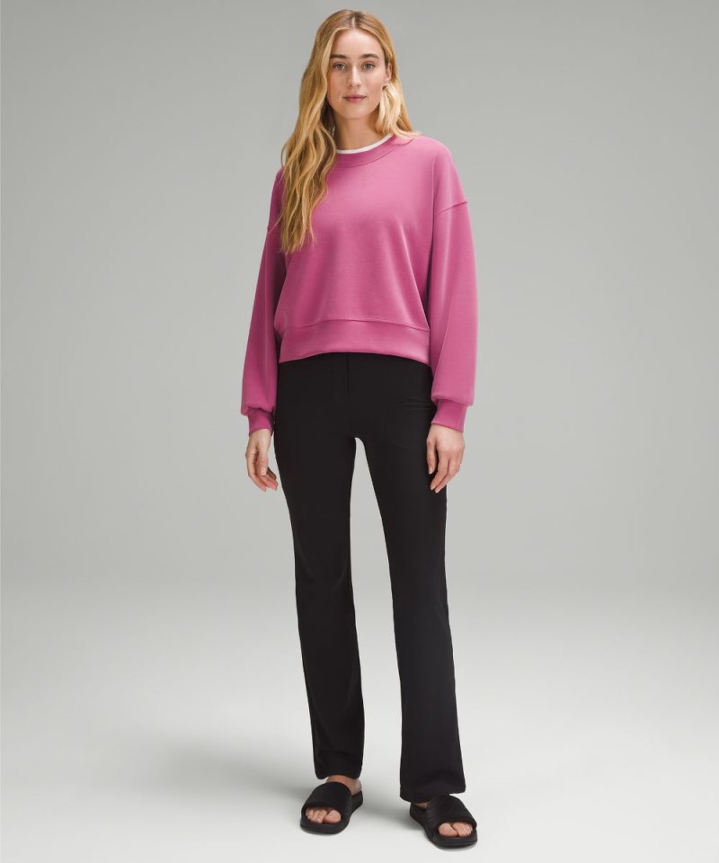 Lululemon Softstreme Perfectly Oversized Cropped Crew Washed Mauve Online Outlet Sale