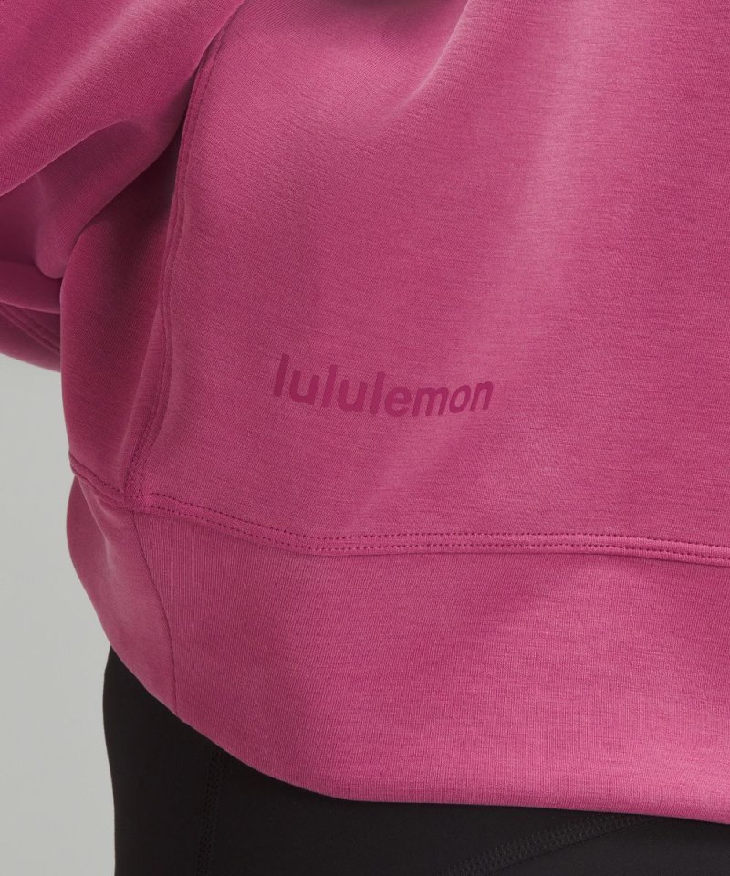 Lululemon Softstreme Perfectly Oversized Cropped Crew Washed Mauve Online Outlet Sale