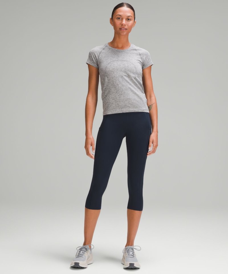 Lululemon Fast and Free High-Rise Crop 19" True Navy Online Outlet Sale
