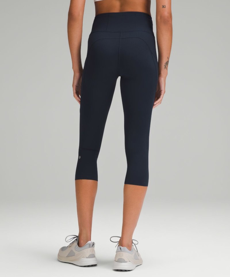Lululemon Fast and Free High-Rise Crop 19" True Navy Online Outlet Sale