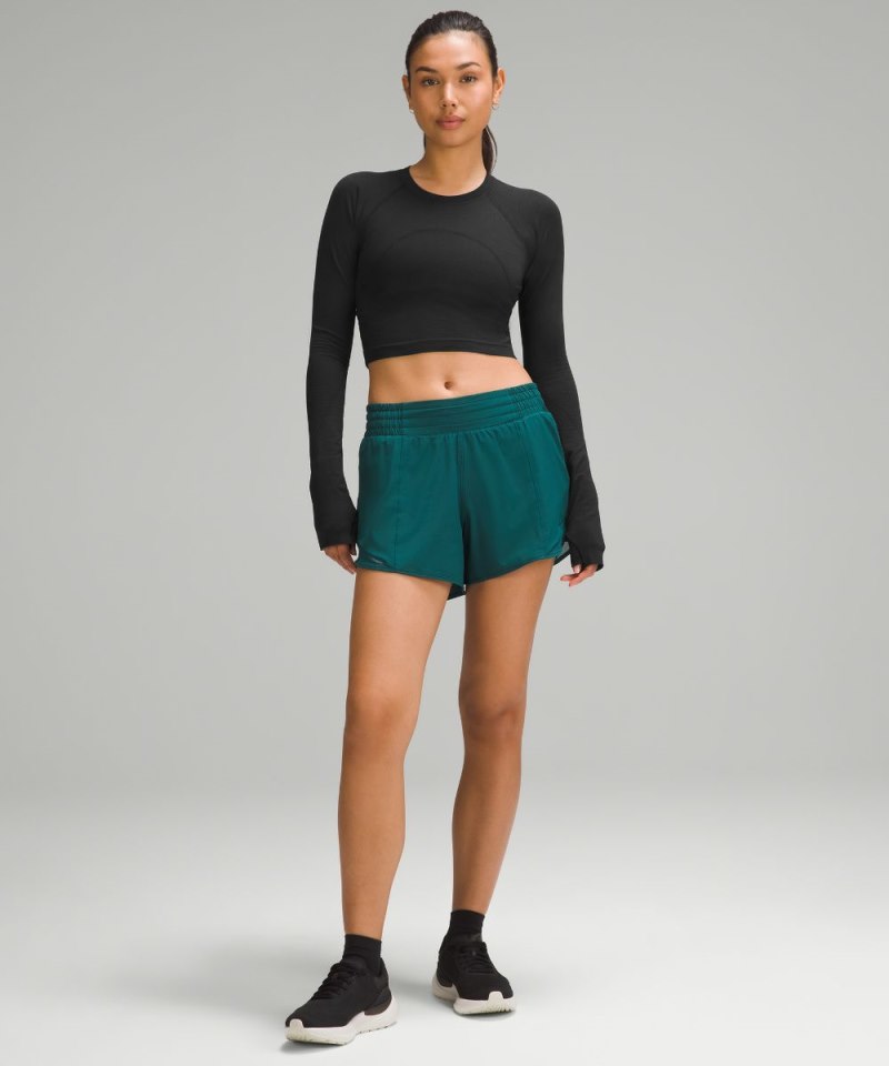 Lululemon Swiftly Tech Cropped Long-Sleeve Shirt 2.0 Black / Black (not available) Online Outlet Sale