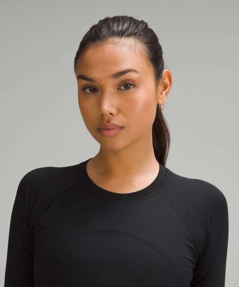 Lululemon Swiftly Tech Cropped Long-Sleeve Shirt 2.0 Black / Black (not available) Online Outlet Sale
