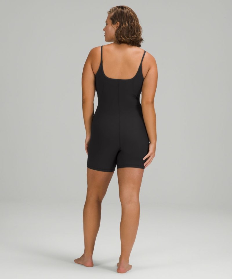 Lululemon Ribbed Contoured Unitard 6" Black Online Outlet Sale
