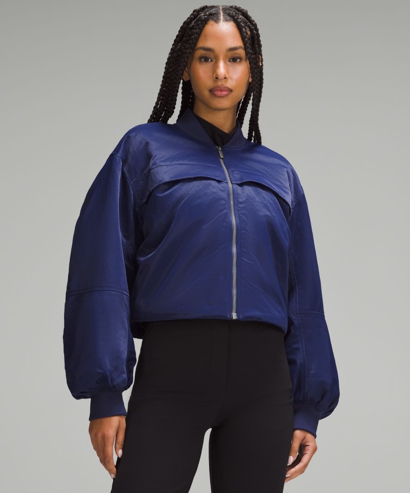 Lululemon Insulated Ruched Bomber Jacket Night Sea Online Outlet Sale