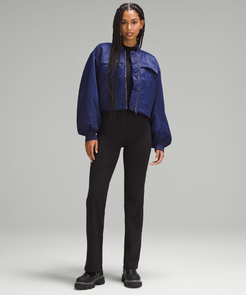 Lululemon Insulated Ruched Bomber Jacket Night Sea Online Outlet Sale