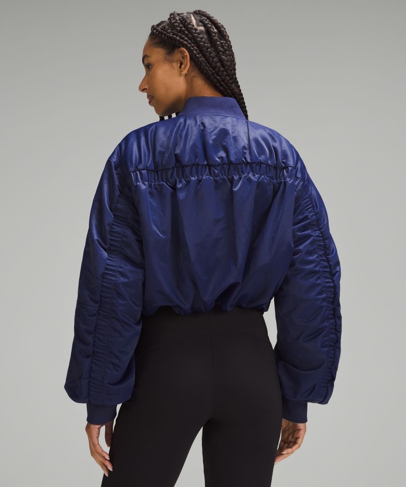Lululemon Insulated Ruched Bomber Jacket Night Sea Online Outlet Sale