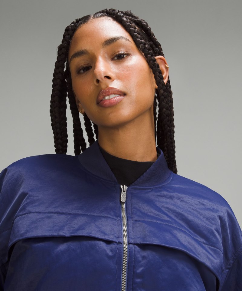 Lululemon Insulated Ruched Bomber Jacket Night Sea Online Outlet Sale