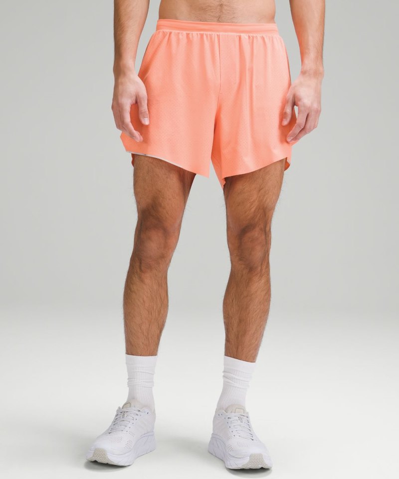 Lululemon Fast and Free Lined Short 6" Sunny Coral Online Outlet Sale
