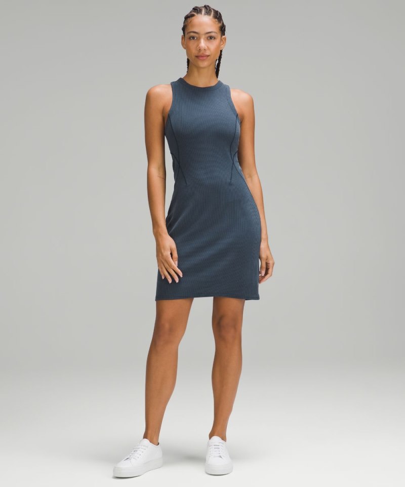 Lululemon Ribbed Softstreme Slim-Fit Tank Dress True Navy Online Outlet Sale
