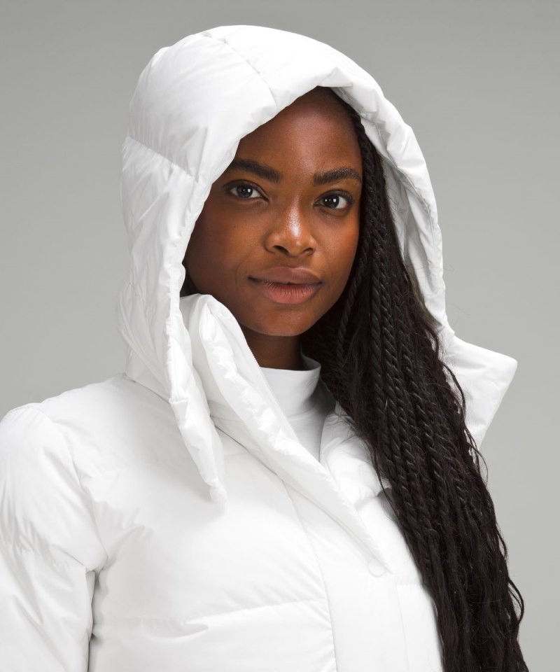 Lululemon Wunder Puff Long Jacket White Online Outlet Sale