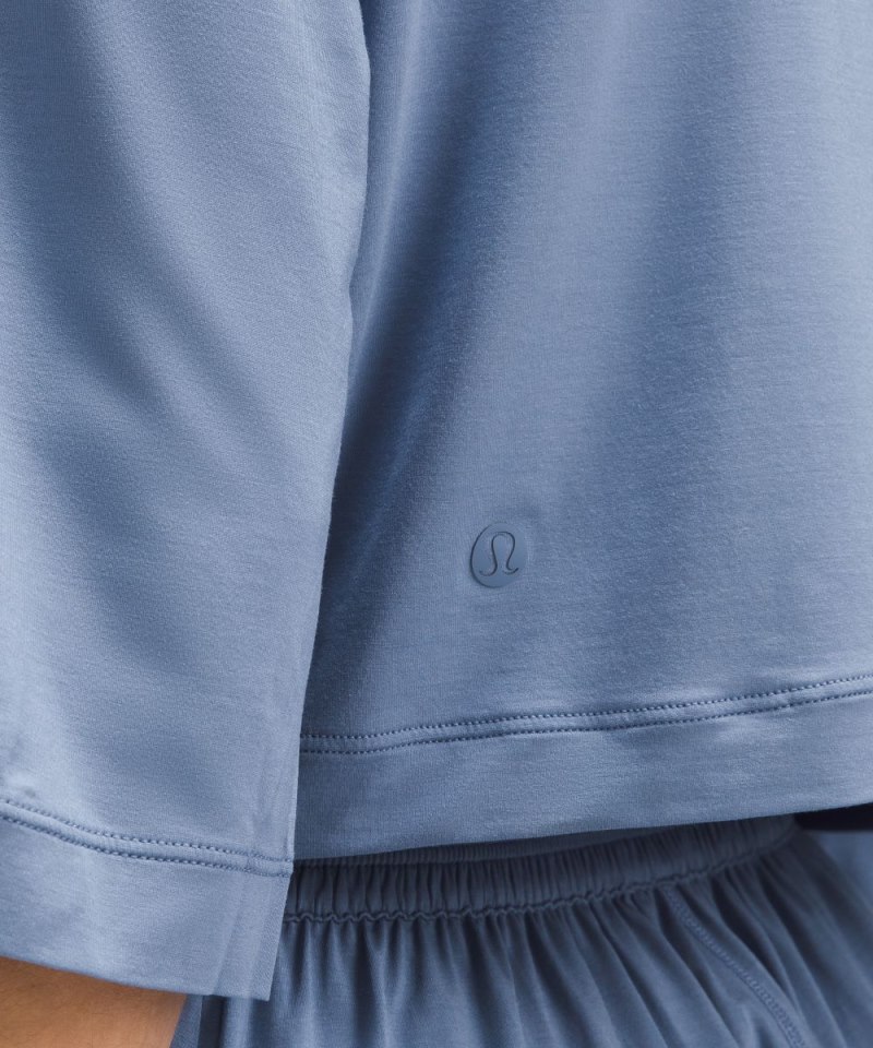 Lululemon Modal Relaxed-Fit Cropped Short-Sleeve Shirt Oasis Blue Online Outlet Sale
