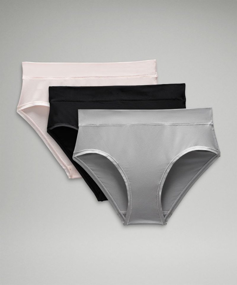 Lululemon UnderEase High-Rise Bikini Underwear *3 Pack Silver Drop / Strawberry Milkshake / Black Online Outlet Sale