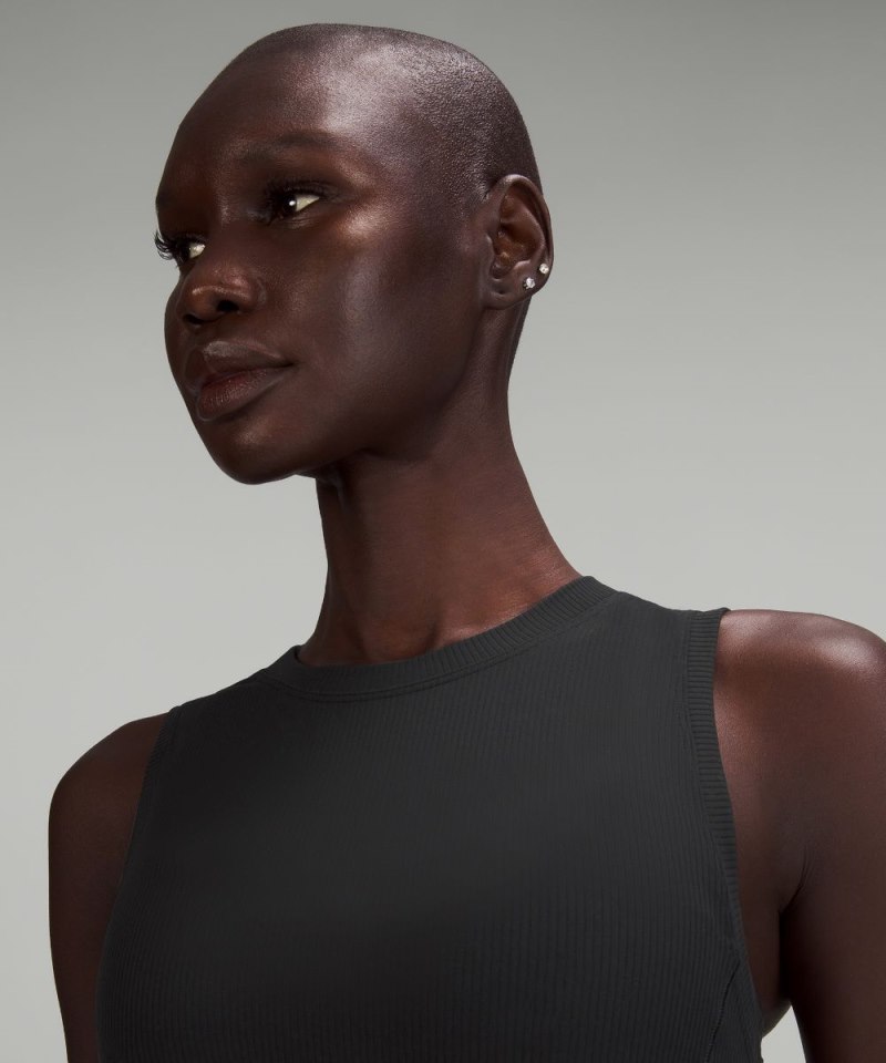 Lululemon All Aligned Ribbed Midi Dress Black Online Outlet Sale