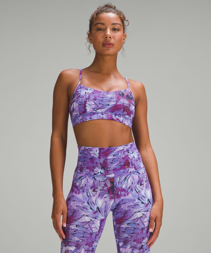 Lululemon Flow Y Bra Nulu *Light Support, A–C Cups Iridescent Floral Multi Online Outlet Sale