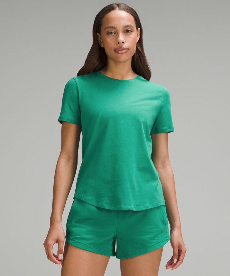 Lululemon Love Curved-Hem Crewneck T-Shirt Cascadia Green Online Outlet Sale