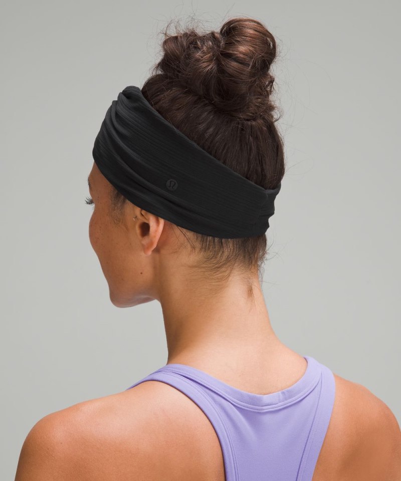 Lululemon Women's Ribbed Nulu Twist-Front Headband Black Online Outlet Sale