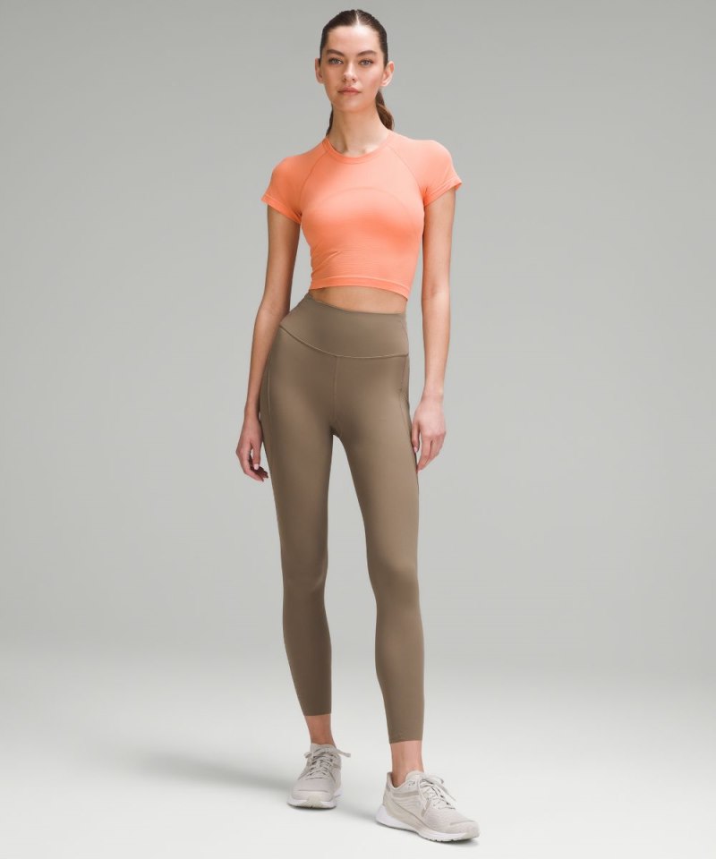 Lululemon Swiftly Tech Cropped Short-Sleeve Shirt 2.0 Coral Kiss / Coral Kiss Online Outlet Sale