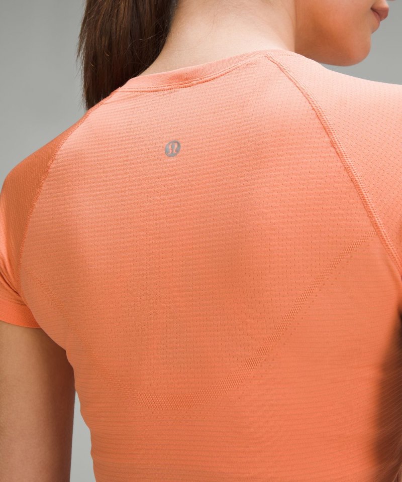 Lululemon Swiftly Tech Cropped Short-Sleeve Shirt 2.0 Coral Kiss / Coral Kiss Online Outlet Sale