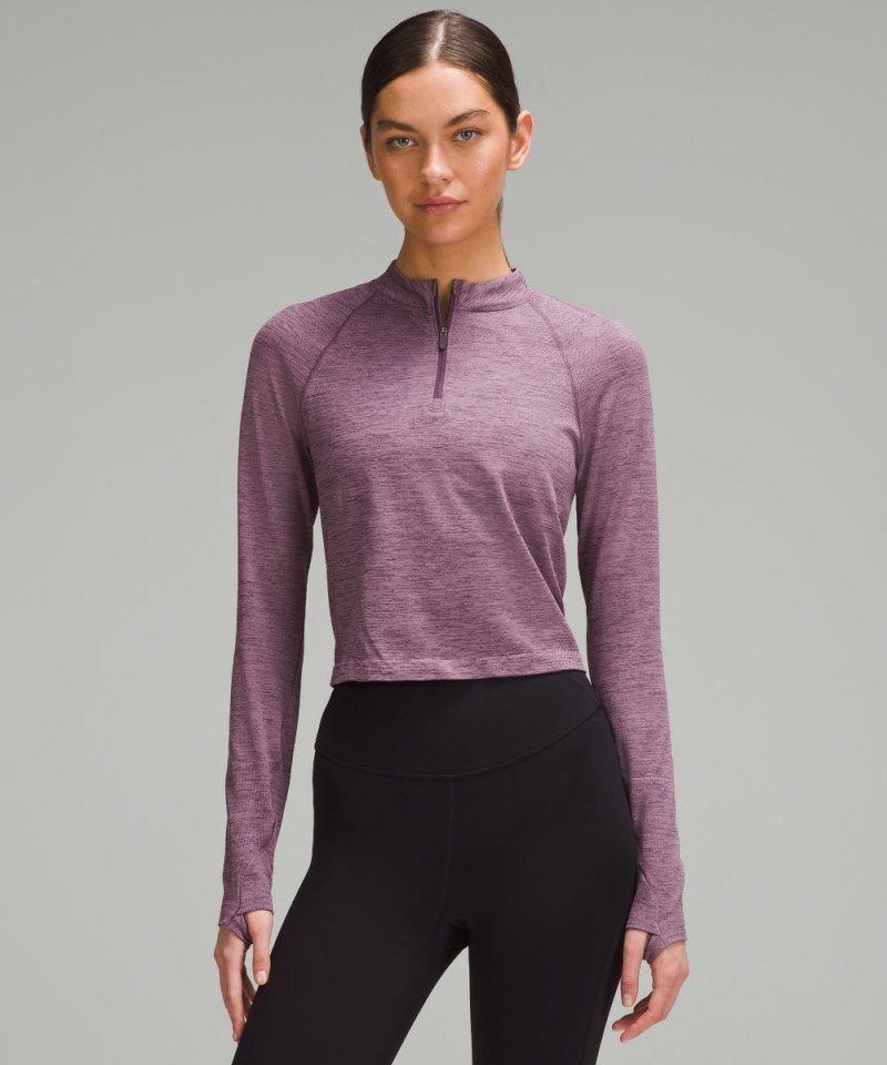 Lululemon Swiftly Tech Mockneck Half Zip 2.0 *Race Length Grape Thistle / Cyber Violet Online Outlet Sale