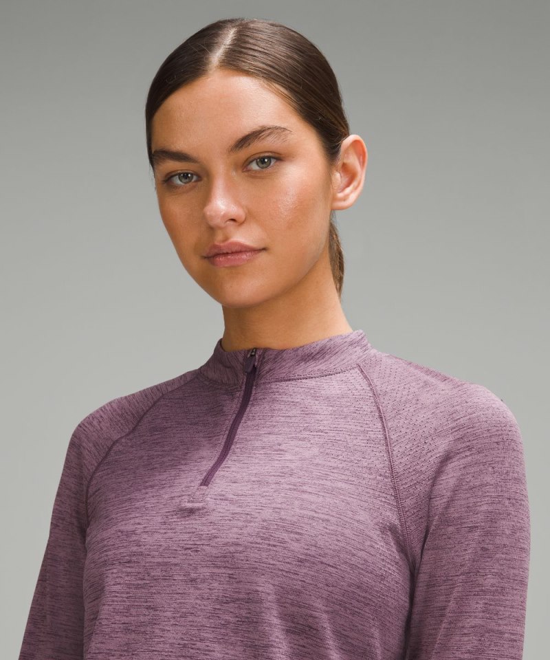 Lululemon Swiftly Tech Mockneck Half Zip 2.0 *Race Length Grape Thistle / Cyber Violet Online Outlet Sale