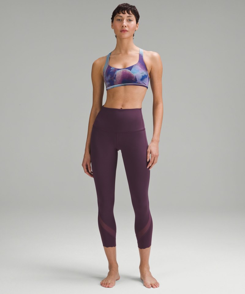 Lululemon Free to Be Bra - Wild *Light Support, A / B Cup Ink Islands Twice Blue Multi Online Outlet Sale