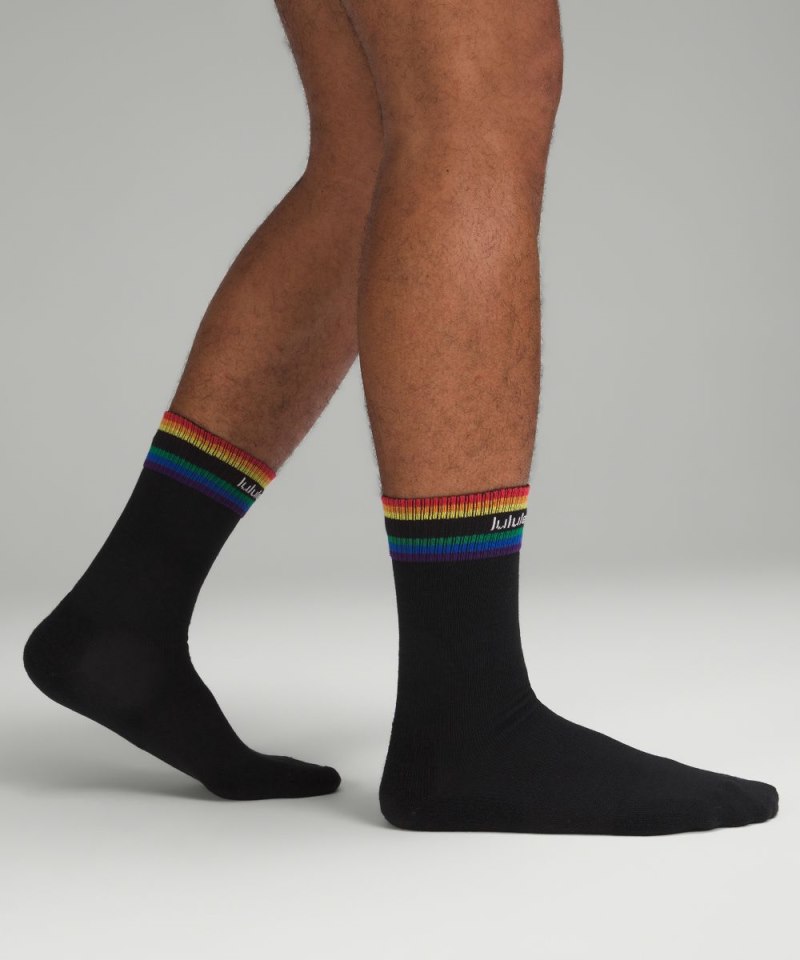 Lululemon Men's Daily Stride Comfort Crew Sock Black Online Outlet Sale