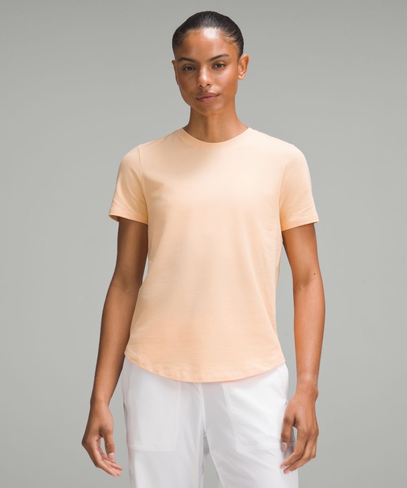Lululemon Love Curved-Hem Crewneck T-Shirt Peach Bellini Online Outlet Sale