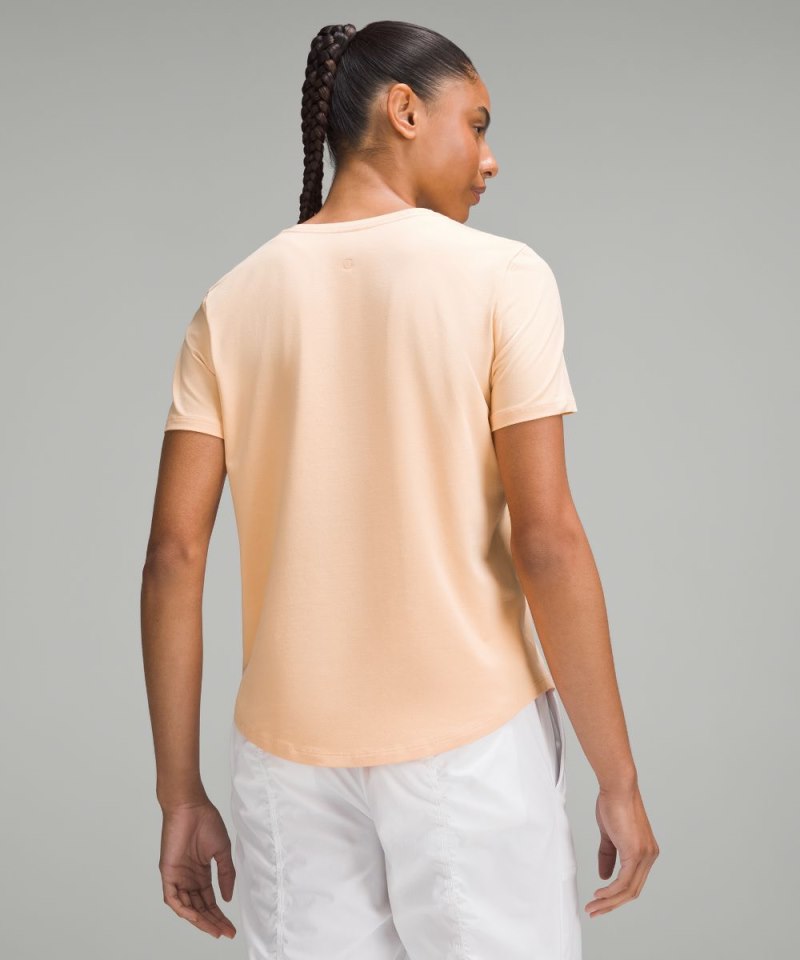 Lululemon Love Curved-Hem Crewneck T-Shirt Peach Bellini Online Outlet Sale