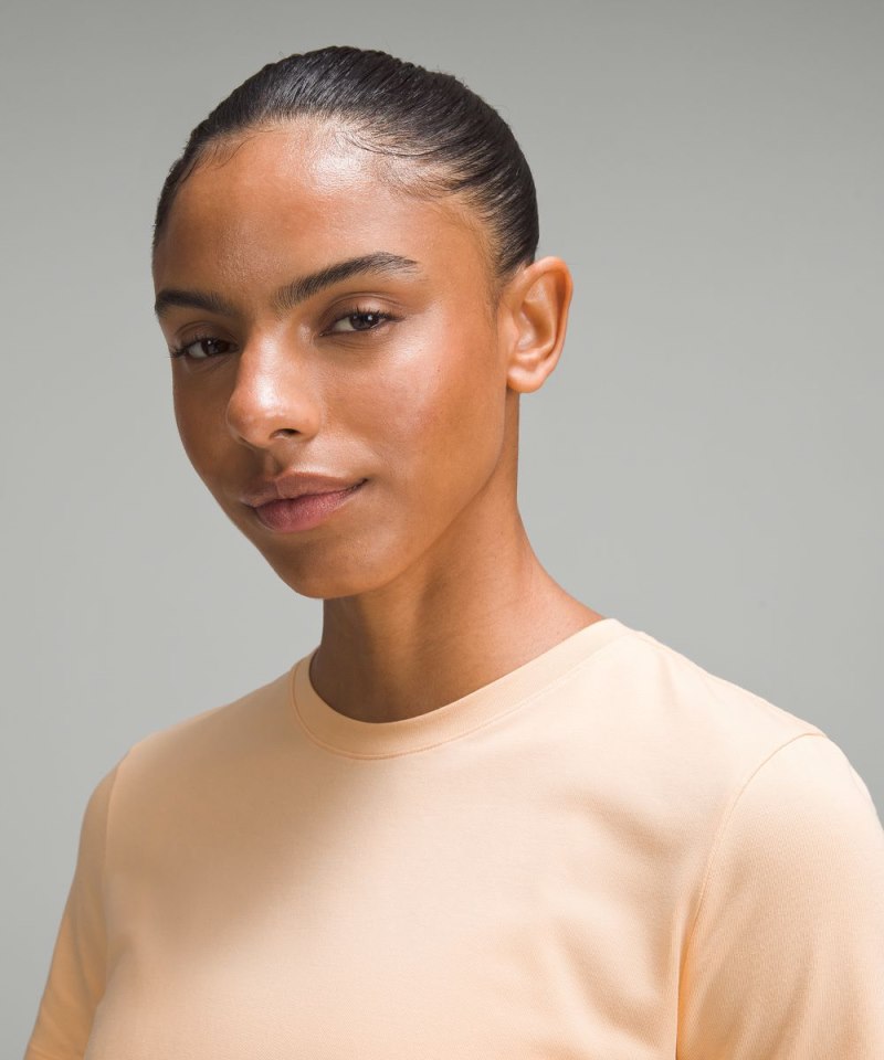 Lululemon Love Curved-Hem Crewneck T-Shirt Peach Bellini Online Outlet Sale