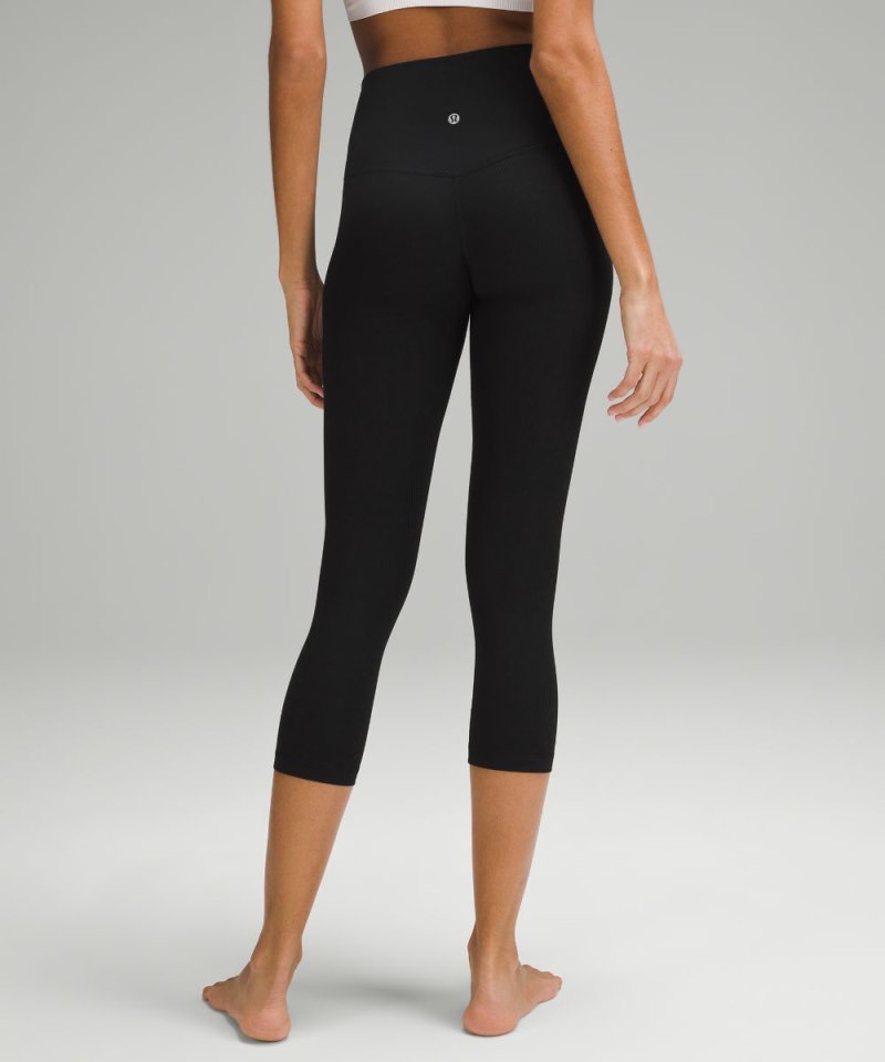 Lululemon lululemon Align™ High-Rise Ribbed Crop 23" Black Online Outlet Sale