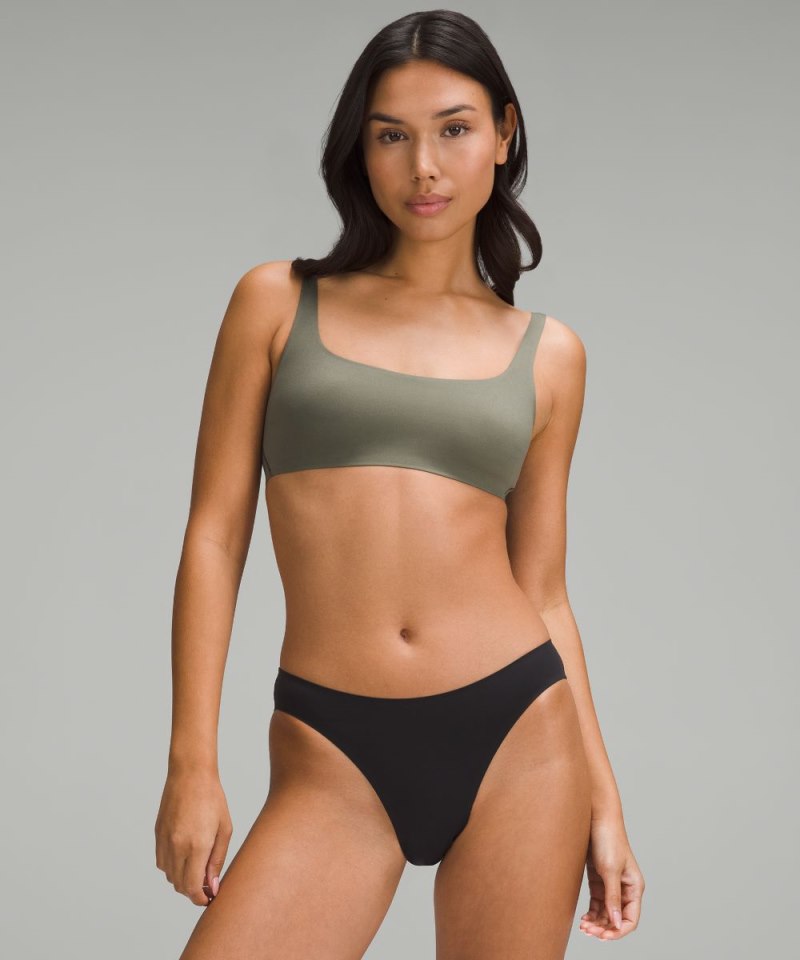 Lululemon Wundermost Ultra-Soft Nulu Scoop-Neck Bralette A–D Cups Army Green Online Outlet Sale