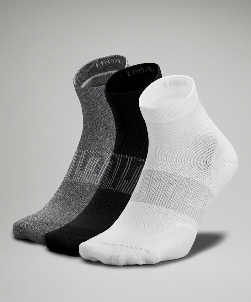 Lululemon Men's Power Stride Ankle Socks *3 Pack White / Heather Grey / Black Online Outlet Sale