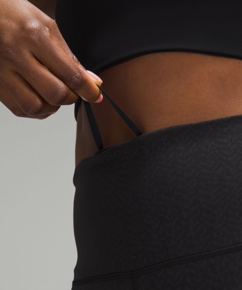 Lululemon Wunder Train High-Rise Tight 28" Distressed Twill Emboss Black Online Outlet Sale