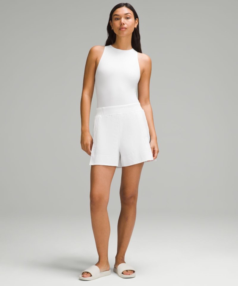 Lululemon Wundermost Ultra-Soft Nulu High-Neck Sleeveless Bodysuit White Online Outlet Sale