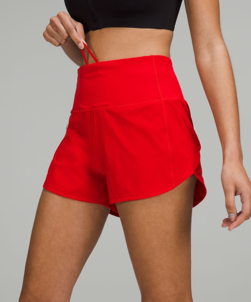 Lululemon Speed Up High-Rise Lined Short 4" Dark Red Online Outlet Sale