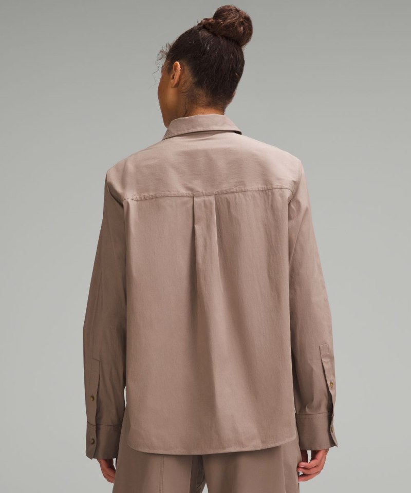 Lululemon Cotton-Blend Poplin Button-Down Shirt Taupetastic Online Outlet Sale