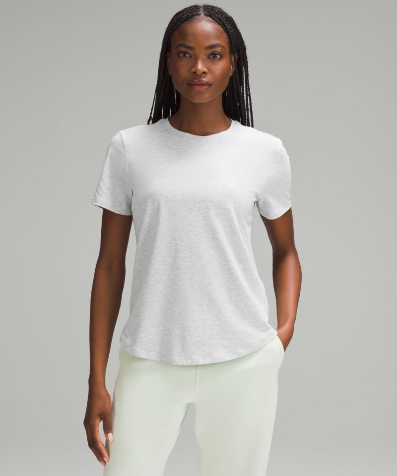 Lululemon Love Curved-Hem Crewneck T-Shirt Heathered Core Ultra Light Grey Online Outlet Sale