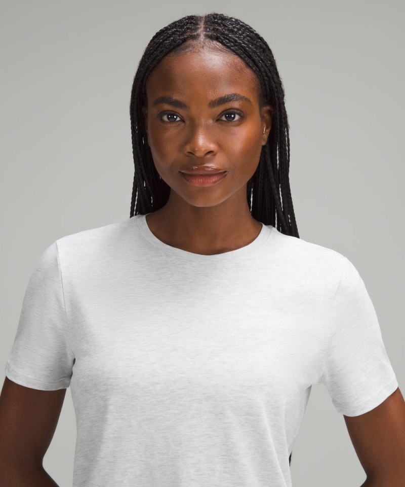 Lululemon Love Curved-Hem Crewneck T-Shirt Heathered Core Ultra Light Grey Online Outlet Sale
