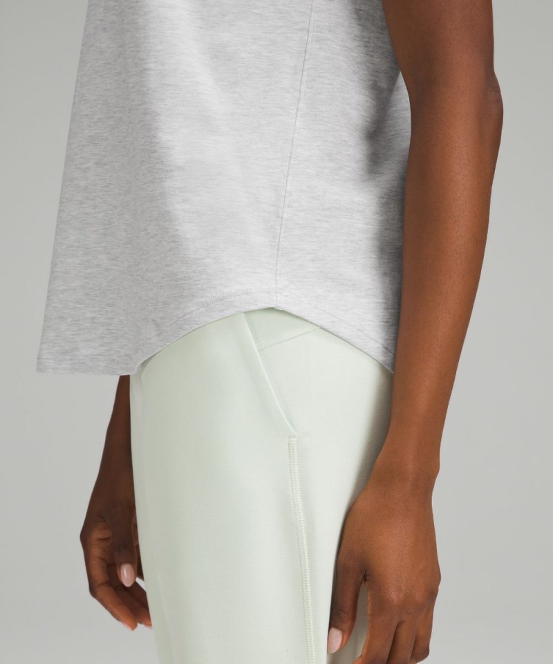 Lululemon Love Curved-Hem Crewneck T-Shirt Heathered Core Ultra Light Grey Online Outlet Sale