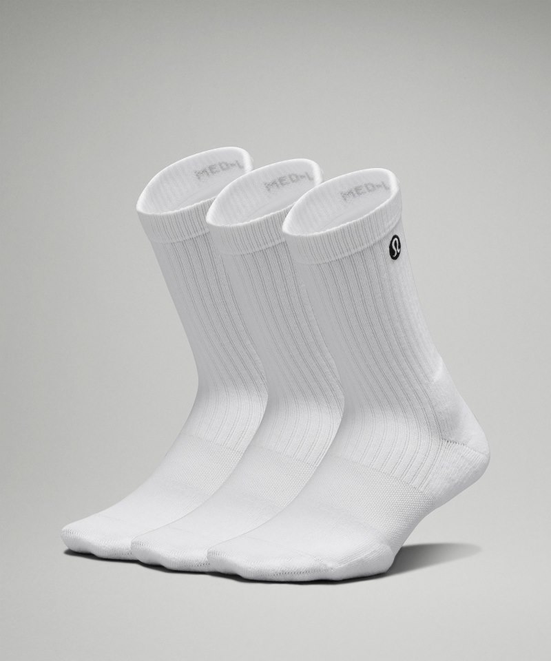 Lululemon Women's Daily Stride Ribbed Comfort Crew Socks *3 Pack White Online Outlet Sale