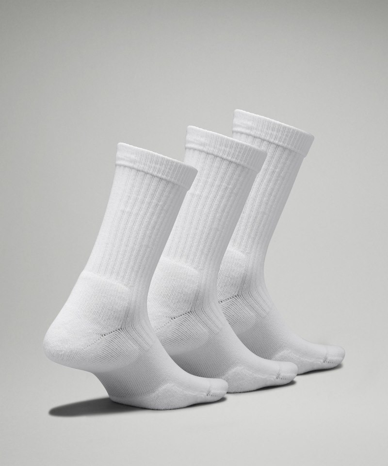 Lululemon Women's Daily Stride Ribbed Comfort Crew Socks *3 Pack White Online Outlet Sale