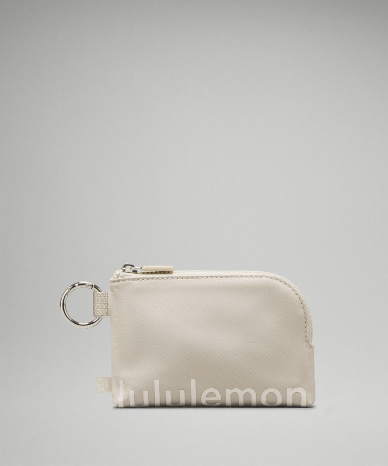 Lululemon Clippable Card Pouch Raw Linen / White Opal Online Outlet Sale