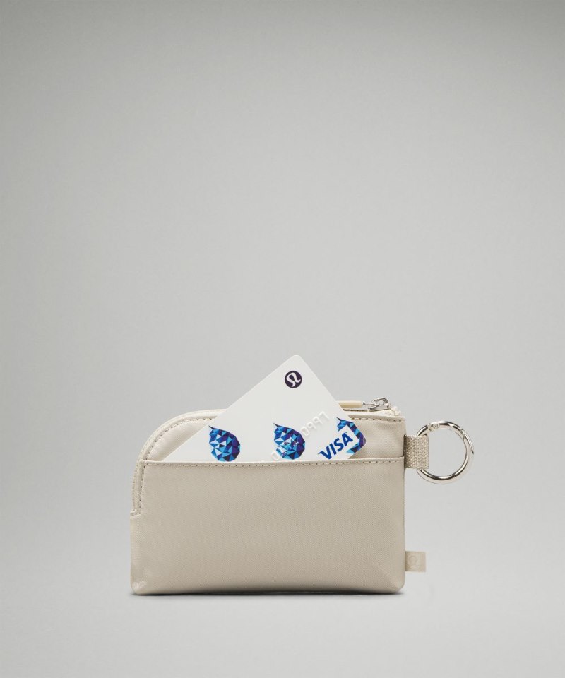 Lululemon Clippable Card Pouch Raw Linen / White Opal Online Outlet Sale